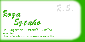 roza sztaho business card